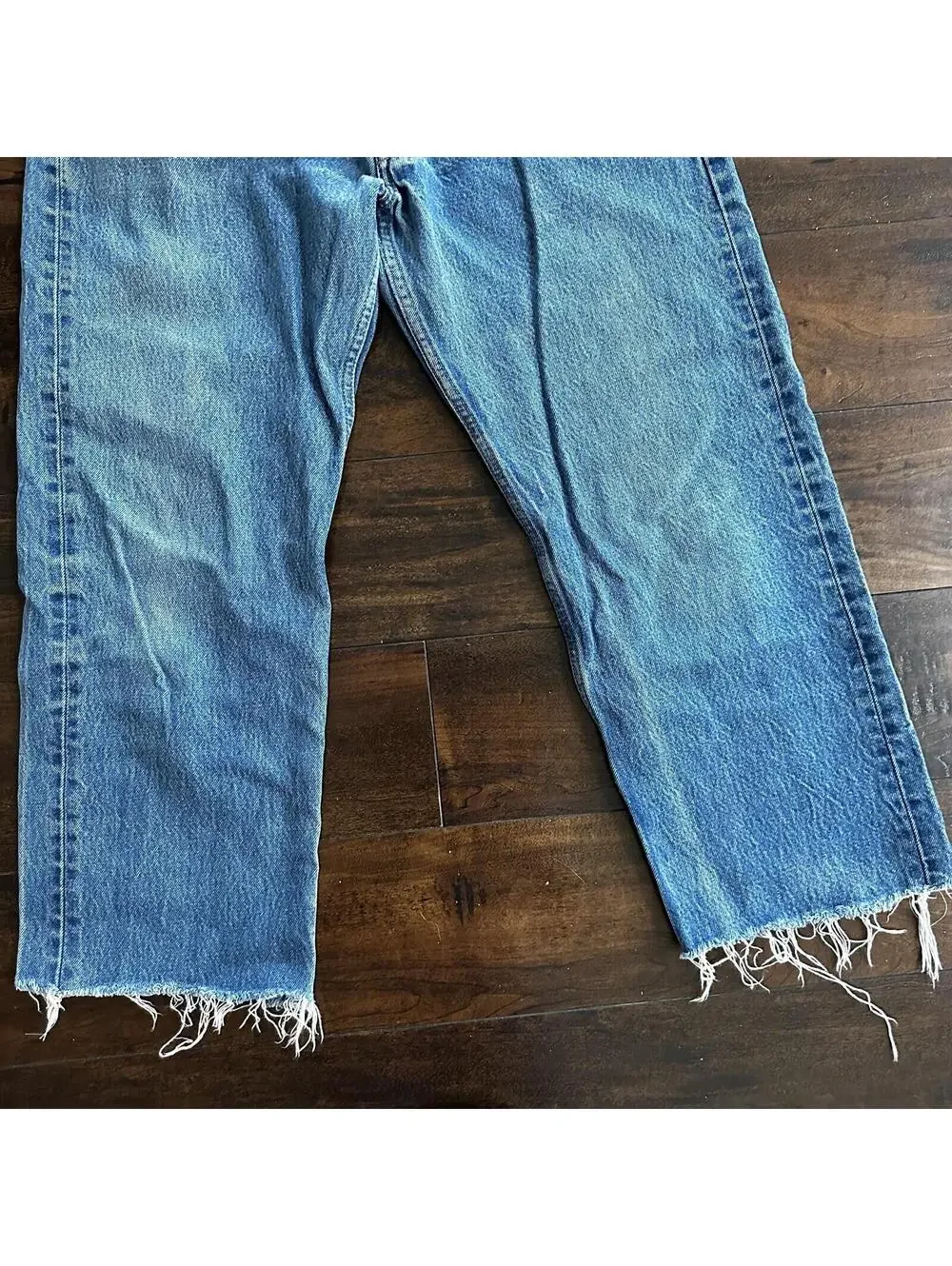 Levis 501 Vintage 90s Straight Leg XX Capri Jeans 36x34 Light Wash Act 32x25